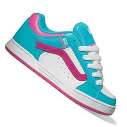 Ladies Pomona Skate Shoes - White/Blue/Pink