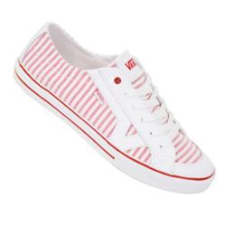 Ladies Tory Shoes - (Seersucker) White/Red