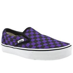 Vans Male Classic Slip On Fabric Upper Fashion Large Sizes in Black and Purple