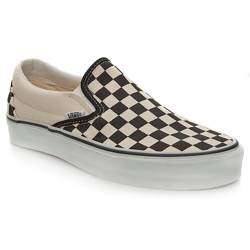Vans Male Classic Slip-On Fabric Upper Pumps in Black and White, White