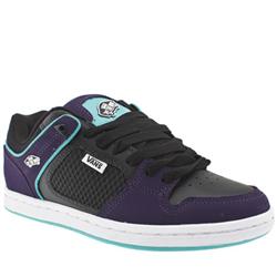 Vans Male Creaton Leather Upper Fashion Large Sizes in Black and Purple