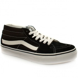 Vans Male Sk8-Mid Fabric Upper Fashion Large Sizes in Black and White
