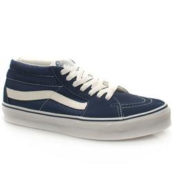 Male Sk8-Mid Suede Upper Fashion Large Sizes in Blue