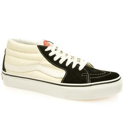 Male Sk8-Mid Suede Upper Hi Tops in White and Black
