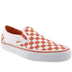 Vans Male Vans Classic Checkerboard Fabric Upper Fashion Trainers in White and Orange