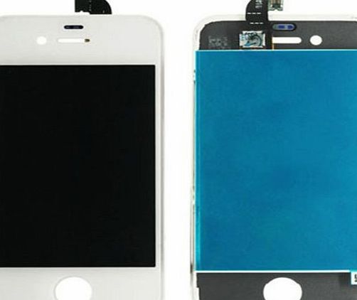 White Apple Iphone 4 4G (AT&T) Screen Glass Replacement Digitizer with Frame + LCD Assembly + Necessary Tool Kit Included