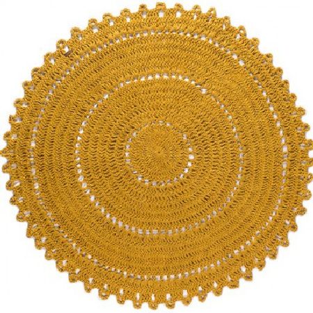 Varanassi Hemp Gypsy rug - round Yellow `One size
