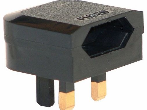 VASI4KO Euro 2 Pin to 3 Pin Converter Plug / Adapter - Black
