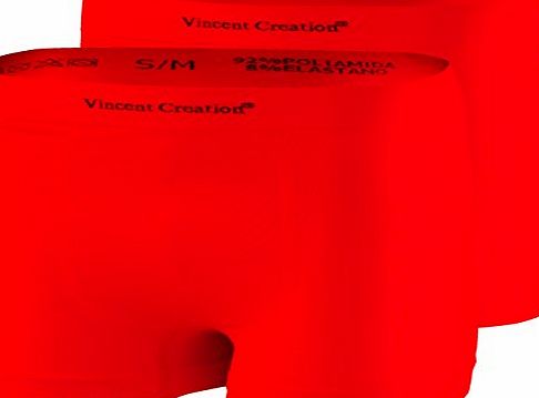 VCA 2 Pack high-quality Mens Seamless Boxer Shorts, Trunk Underwear, by VCA (L/XL, red / red)