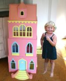 Gigantic dolls house VILLA ROSA wood decorated 130cm