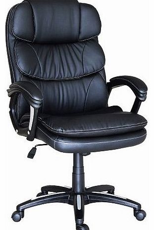 Salute High Back Executive Office Chair PU Leather Swivel Chair 8889-D01 Black