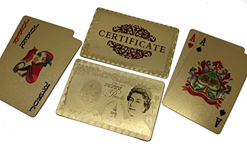 Velvet City 24K Gold Plated Playing Cards (Perfect for Christmas) (Gold)
