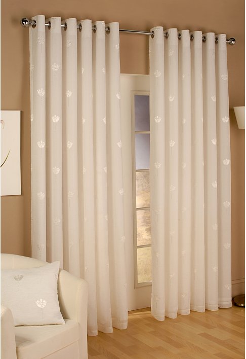 Lined Voile Eyelet Curtains