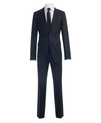 Ventuno Black Fine Herringbone Suit