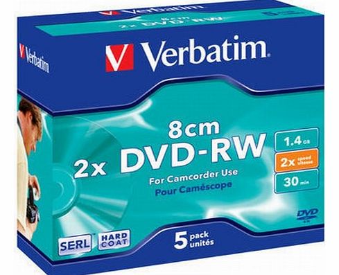Verbatim 43514 1.4GB 8cm DVD-RW - Slim Case 5 Pack