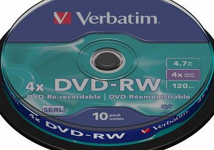 Verbatim 43552 4x DVD-RW - Spindle 10 Pack