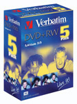 Verbatim DVD RW 5-Pack ( VB DVD RW 5pk MB )