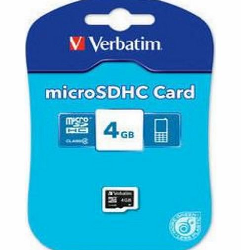 Verbatim Memory Card - MicroSDHC Card - 4GB - Class 4
