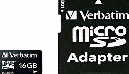 Verbatim Memory Card with Adapter - MicroSDHC - 16GB -