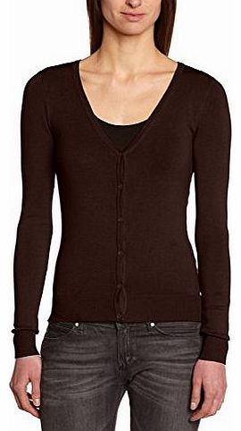 Vero Moda  Womens Glory New Ls V-Neck Card Color V-Neck Long Sleeve Cardigan, Brown (Black Coffee), Size 14 (Manufacturer Size: Large)