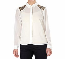 White beaded sheer blouse