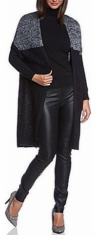 Womens Mento Waistcoat Sleeveless Cardigan, Multicoloured (Black/Light Grey Mel.), UK 12 (Manufacturer size: Medium)