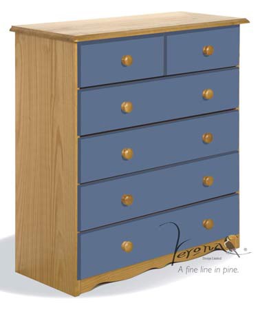 Blue 4 + 2 Chest Of Drawers