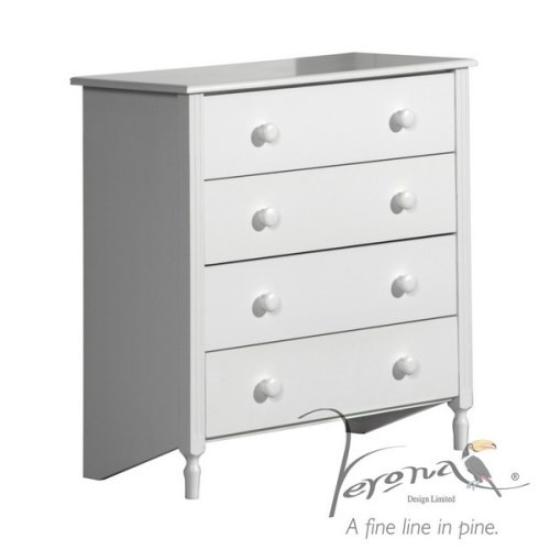 Verona Design Florence 4 Drawer Chest in White
