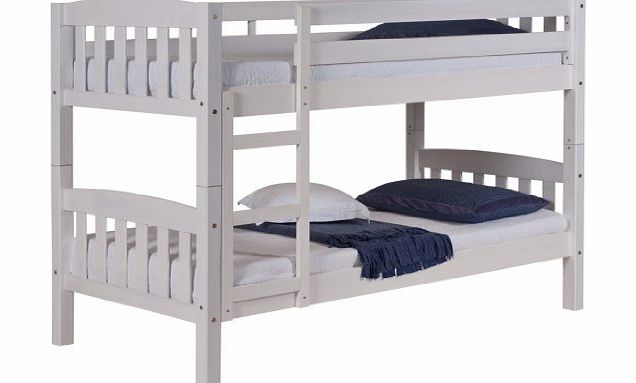 Verona Design Pine Wood America White Bunk Bed with Painted, 171 x 145 x 99 cm, 1-Piece, White Pine