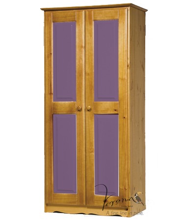 2 Door Lilac Panelled Wardrobe