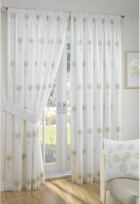 Verona Green Lined Curtains