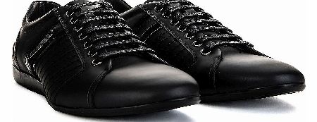 Versace Leather Black Side Logo Trainers