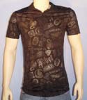Versace Mens Black 1/4 Zip Patterned T-Shirt