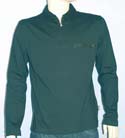 Mens Navy 1/4 Zip Long Sleeve Cotton Polo Shirt