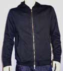 Versace Mens Navy Full Zip Hooded Cotton Sweatshirt