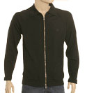 Versace Mens Versace Black Full Zip Wool Sweater with Collar