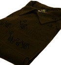 Versace Mens Versace Brown with Dark Brown Print Long Sleeve Cotton Mix Shirt