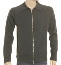 Mens Versace Navy Full Zip Wool Sweater with Collar