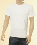 Versace Mens White Ribbed Short Sleeve Round Neck T-Shirt