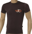 Plum T-Shirt with White & Orange Versace JC Logo