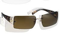 Versace Womens Brown Lens Sunglasses with Gold & Turquoise Sides