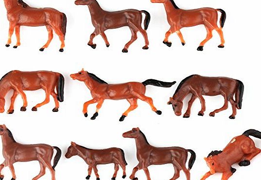 VERY100 HO Scale Model Train Building Layout Painted Animal Figures 1/87 Gauge Horse (10pcs)