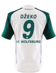 VFL Wolfsburg Adidas 2010-11 Wolfsburg Adidas Home Shirt (Dzeko 9)