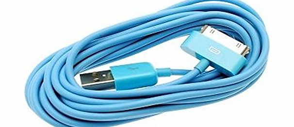 VIBE Blue 3M METERS USB DATA SYNC CHARGER CABLE LEAD FOR IPhone 4 4S 3G 3GS IPod IPad