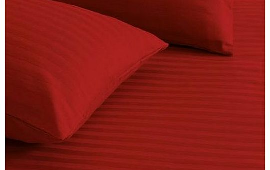 Viceroybedding Burgundy Super King Size 240 Thread Count Egyptian Cotton Striped Duvet Cover Set
