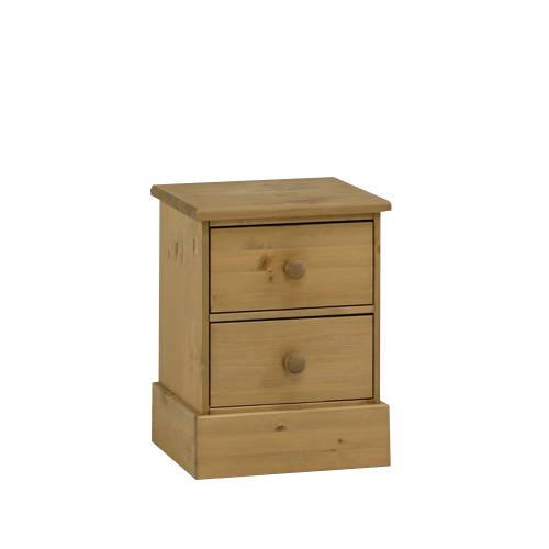 Victoria Country Waxed Pine Furniture Victoria 2 Drawer Bedside Cabinet