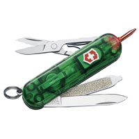 Signature Translucent Green Swiss Army Knife   LED 7 Functions 06226T4