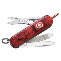 Signature Translucent Red Swiss Army Knife   LED 7 Functions 06226T