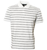 White and Navy Stripe Polo Shirt