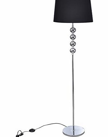 vidaXL Floor Lamp Shade with High Stand 4 Ball Stack Decoration Black